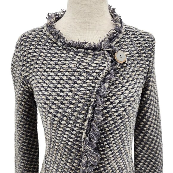 Angel of the North Womens XS Cardigan Tipperary Jacket Fringe Tweed Knit Sweater - Picture 2 of 11